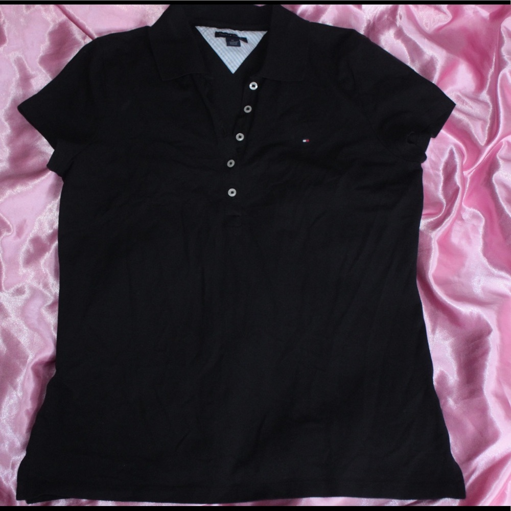 Black Tommy Hilfiger Polo Style Shirt